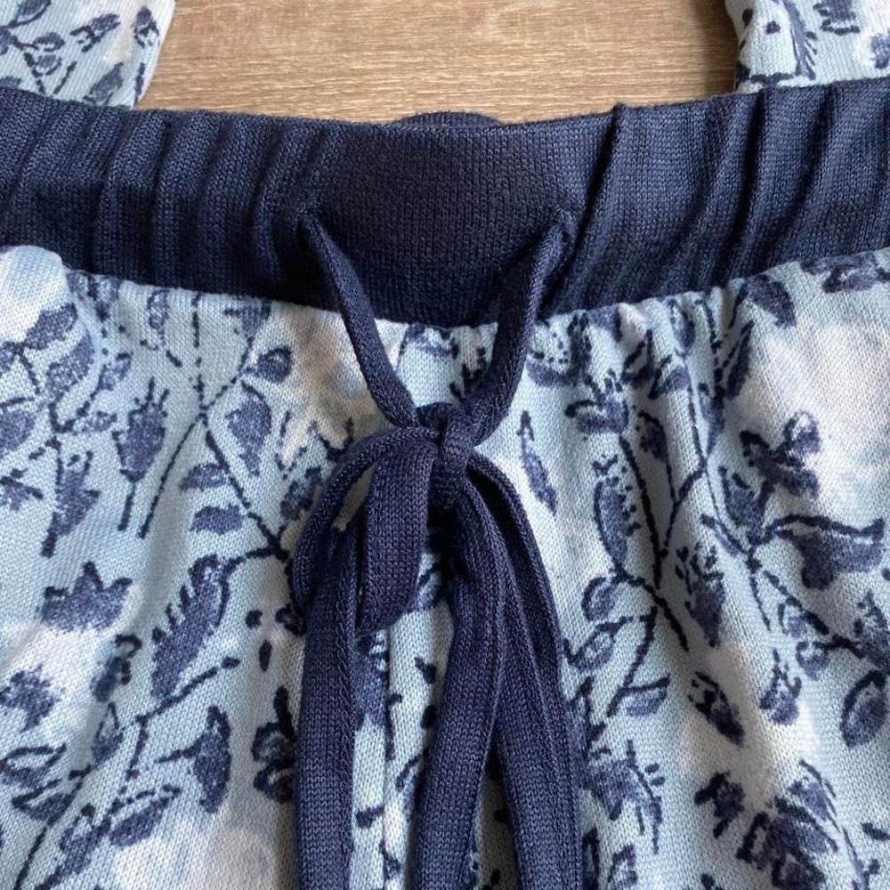 Lucky Brand Navy Light Blue Floral Pajama Pants Size Small Sleepwear 1166 - Picture 2 of 5